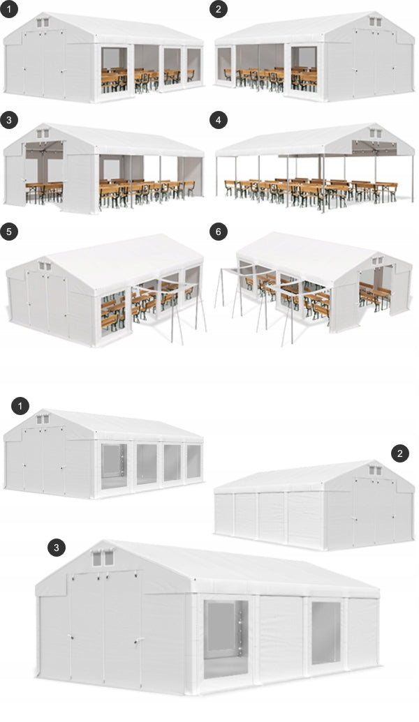 Garage Tent 8x12m [3m] Steel DAS 580 W Color multicolor