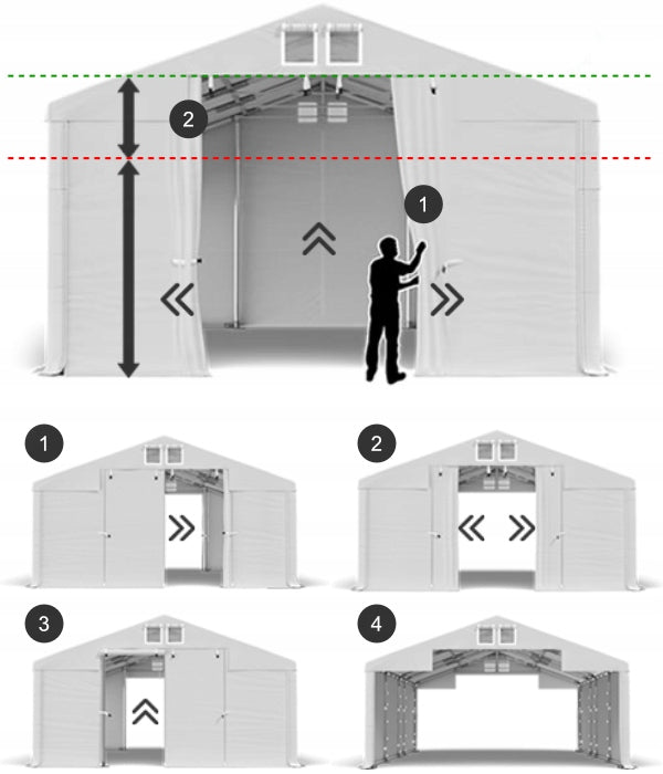 Garage Tent 8x12m [3m] Steel DAS 580 W Packaging status original