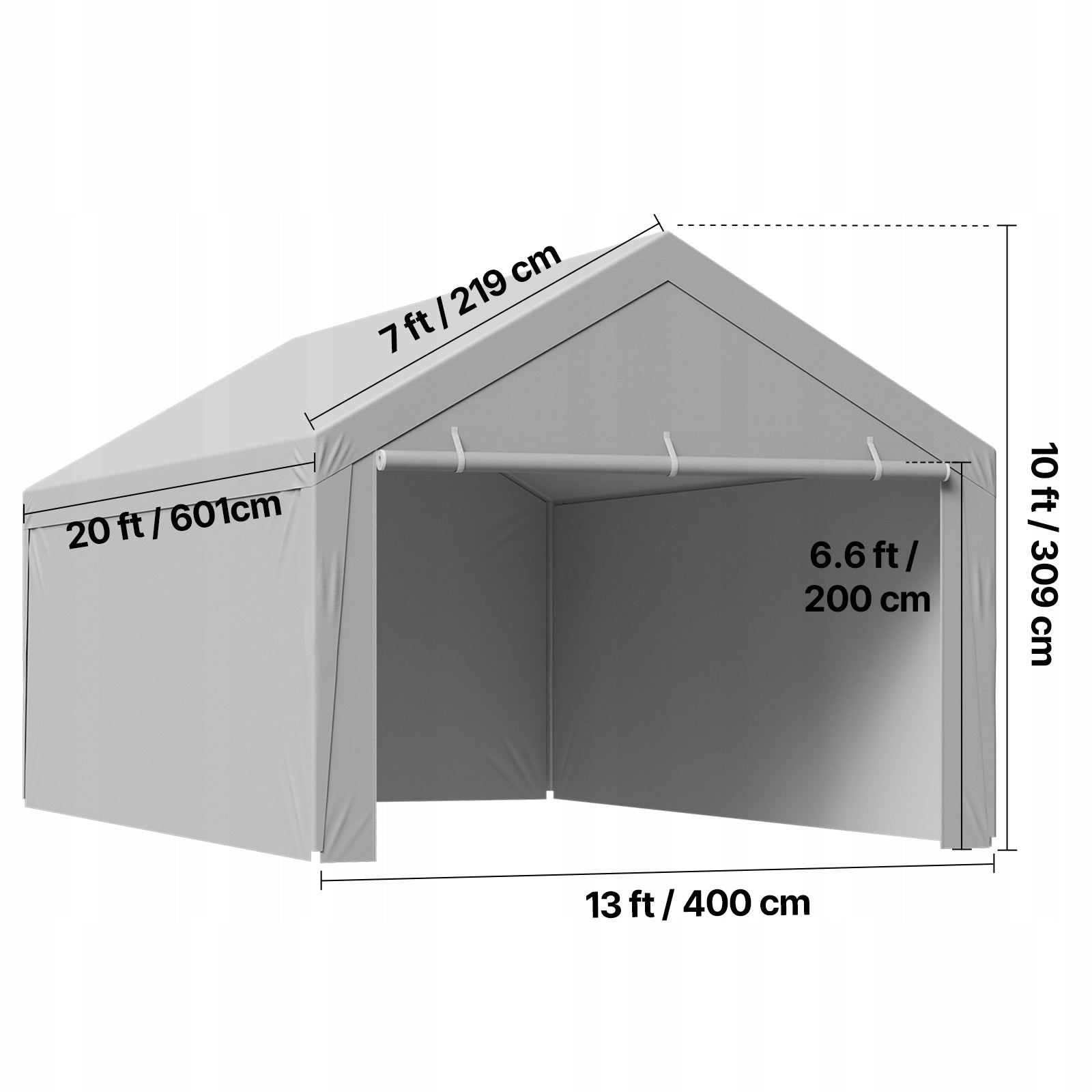 Garage Tent With Walls Grey 6,09x3,96M UV Resistant Manufacturer code CKPB13X20FTHFHU