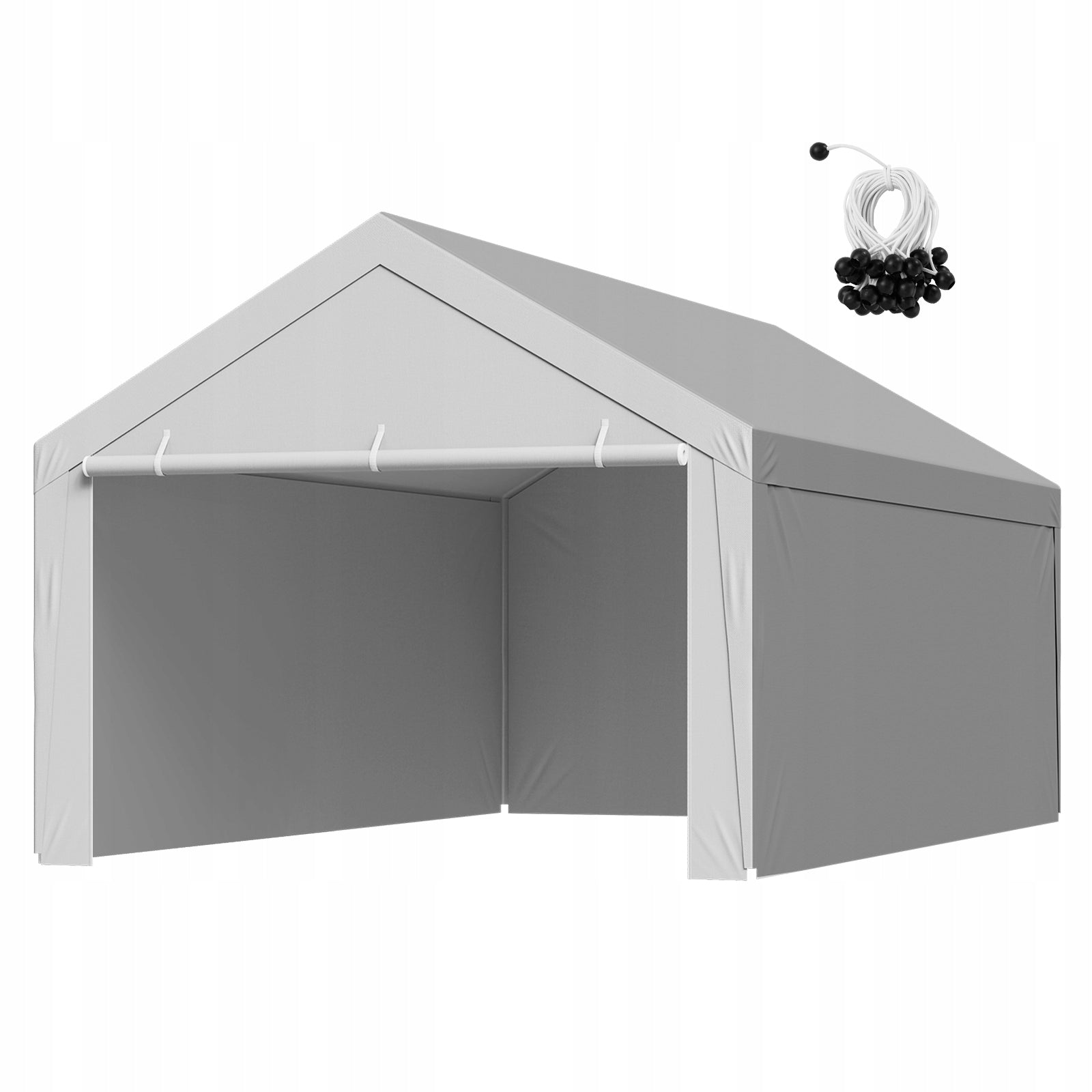 Garage Tent With Walls Grey 6,09x3,96M UV Resistant