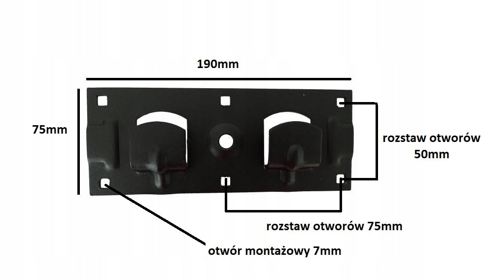 Garage, gate and door latch, double-leaf lock, XL, painted Maximum element height 7.5 cm