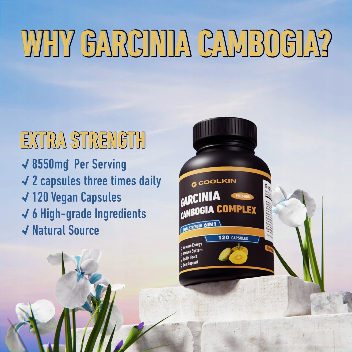 Garcinia Cambogia Complex – Premium: Fat burning, loss of wa Expiration date at least 1 year from the date of purchase