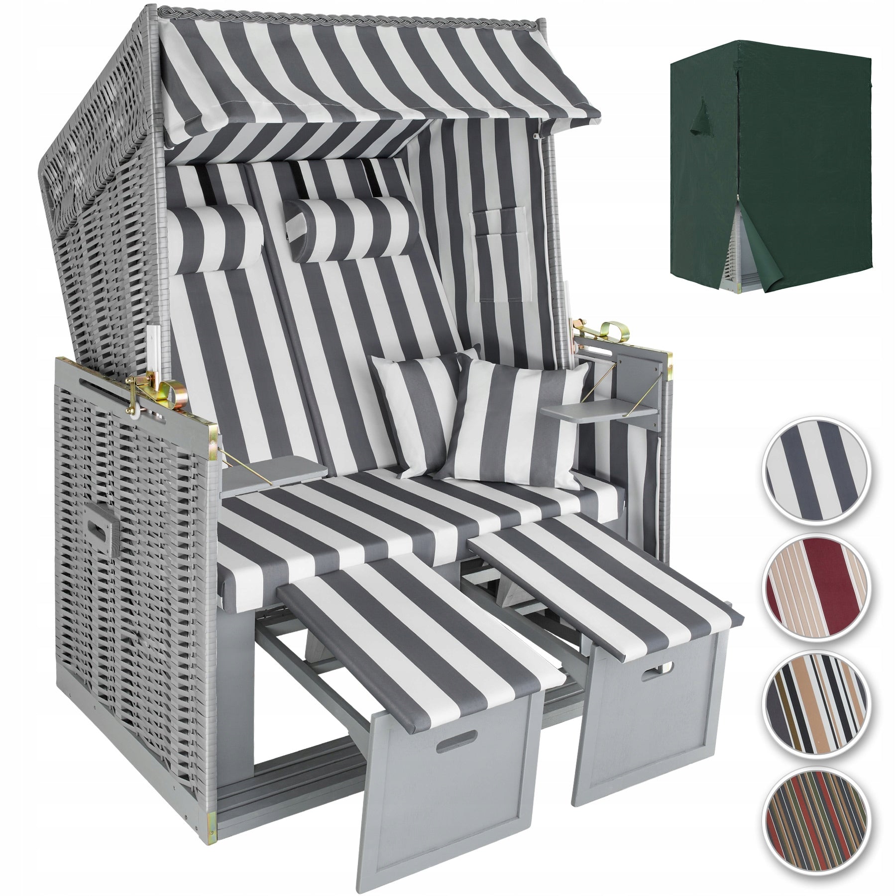 Garden Beach Basket with Cover Length (longer side) 78 cm