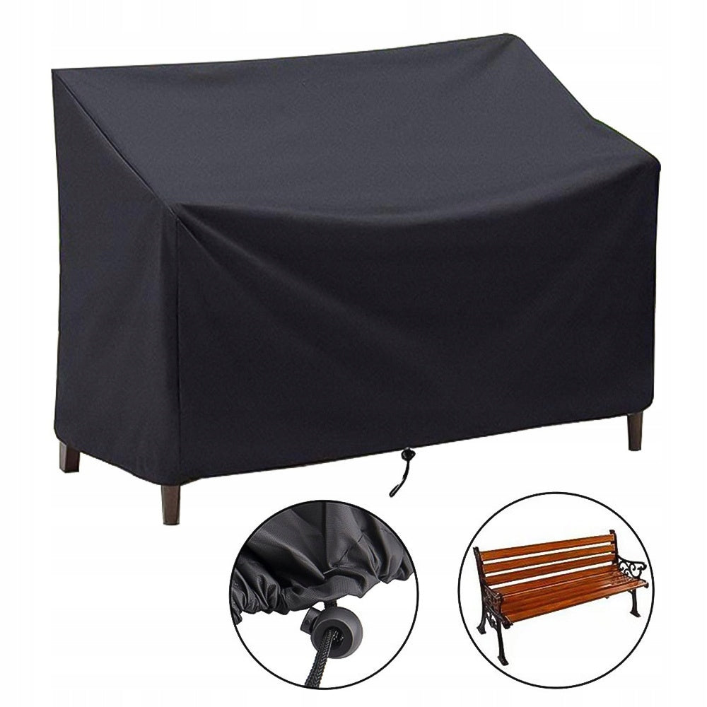 Garden Bench Cover 420D Waterproof 134x66x63 Black