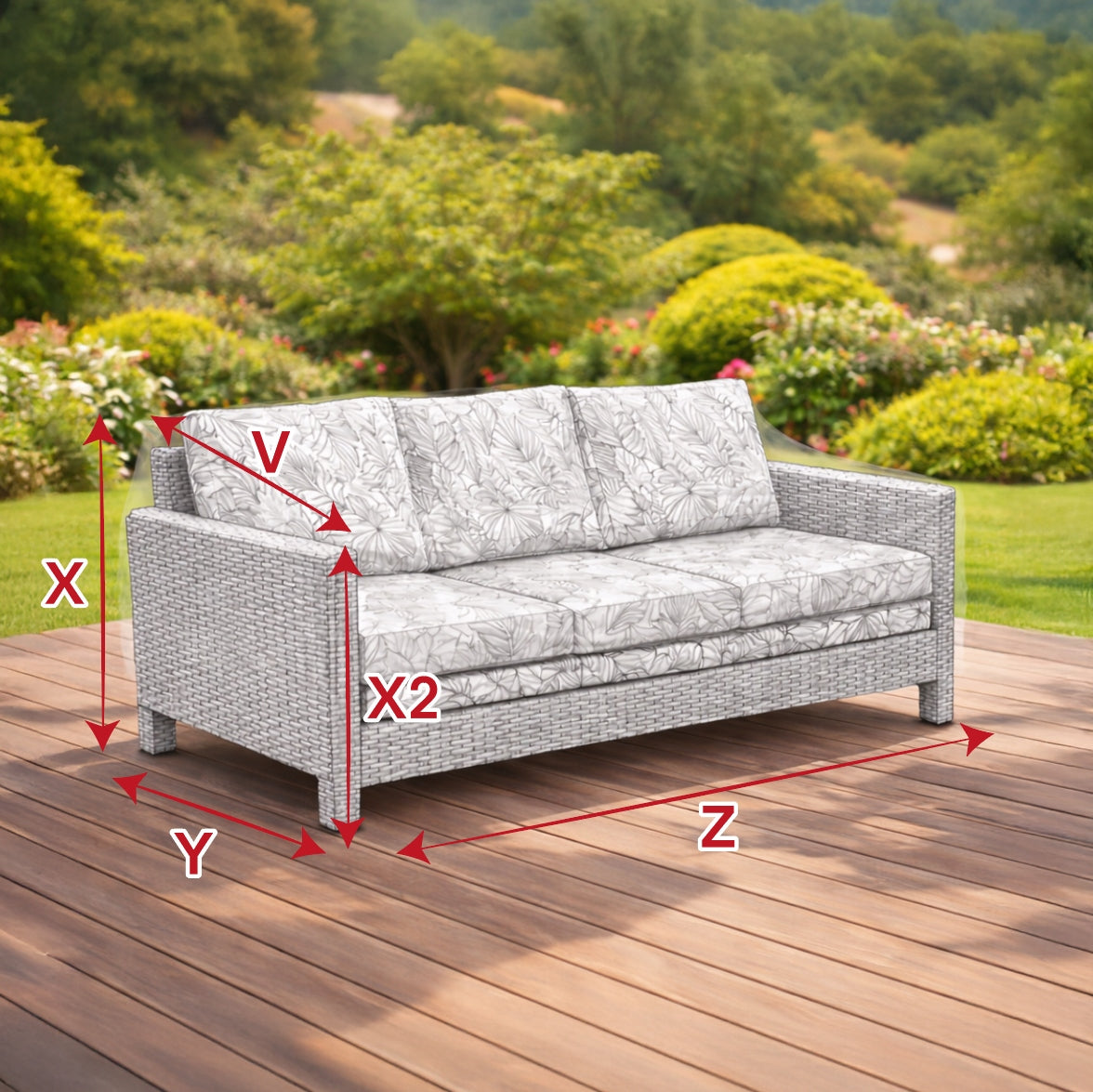 Garden Bench Cover Bench Garden Furniture ANY SIZE Product width 255 cm