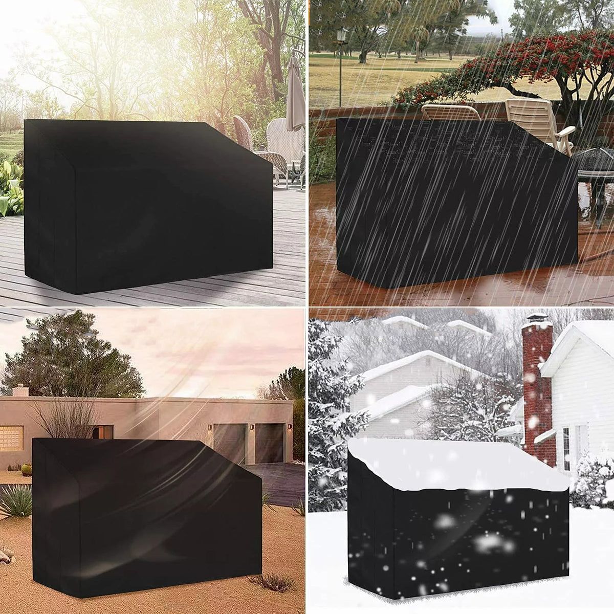 Garden Bench Cover Waterproof 134x66x89cm, Strong Black Material Manufacturer no brand