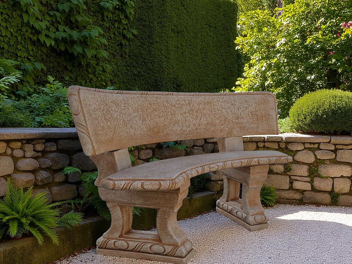 Garden Bench Spanish Arch with Backrest Cement Conglomerate Figure Manufacturer code ławka hiszpańska łuk z oparciem