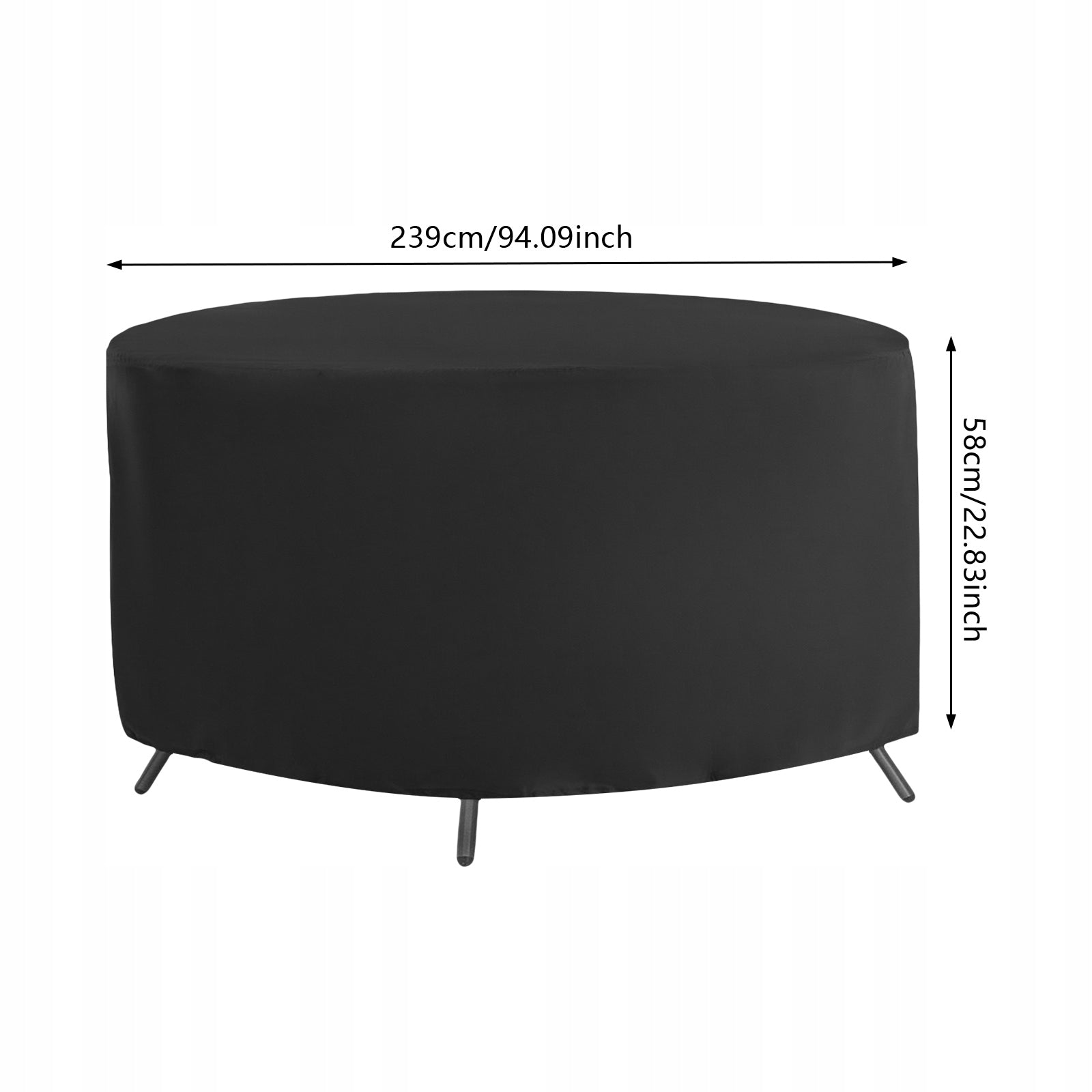 Garden Chair Cover, Waterproof Circular Terrace Table and Chair Cover-Black Packaging status original