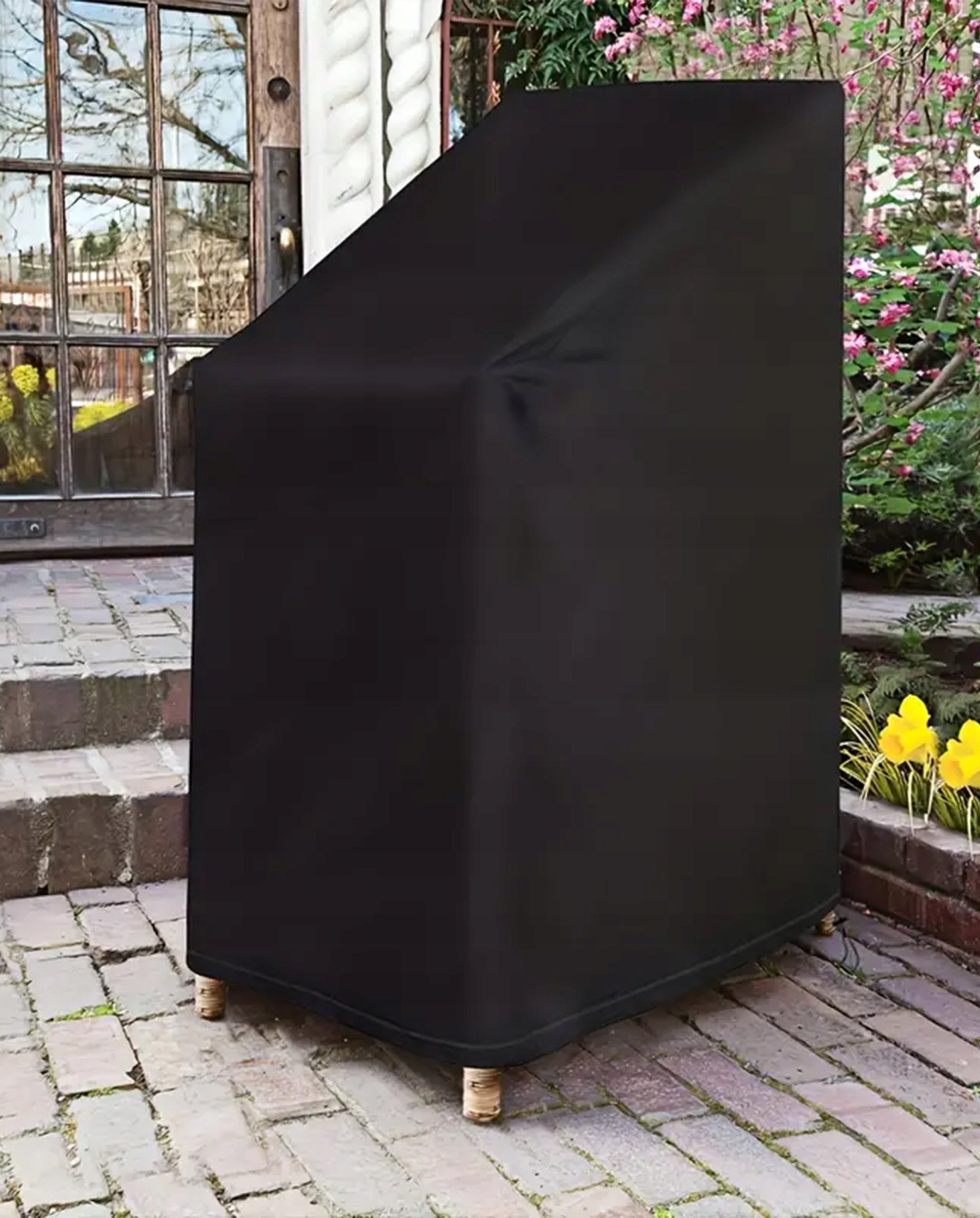 Garden Chair Cover Waterproof Garden 64x64x120 Cover Black Length 64 cm
