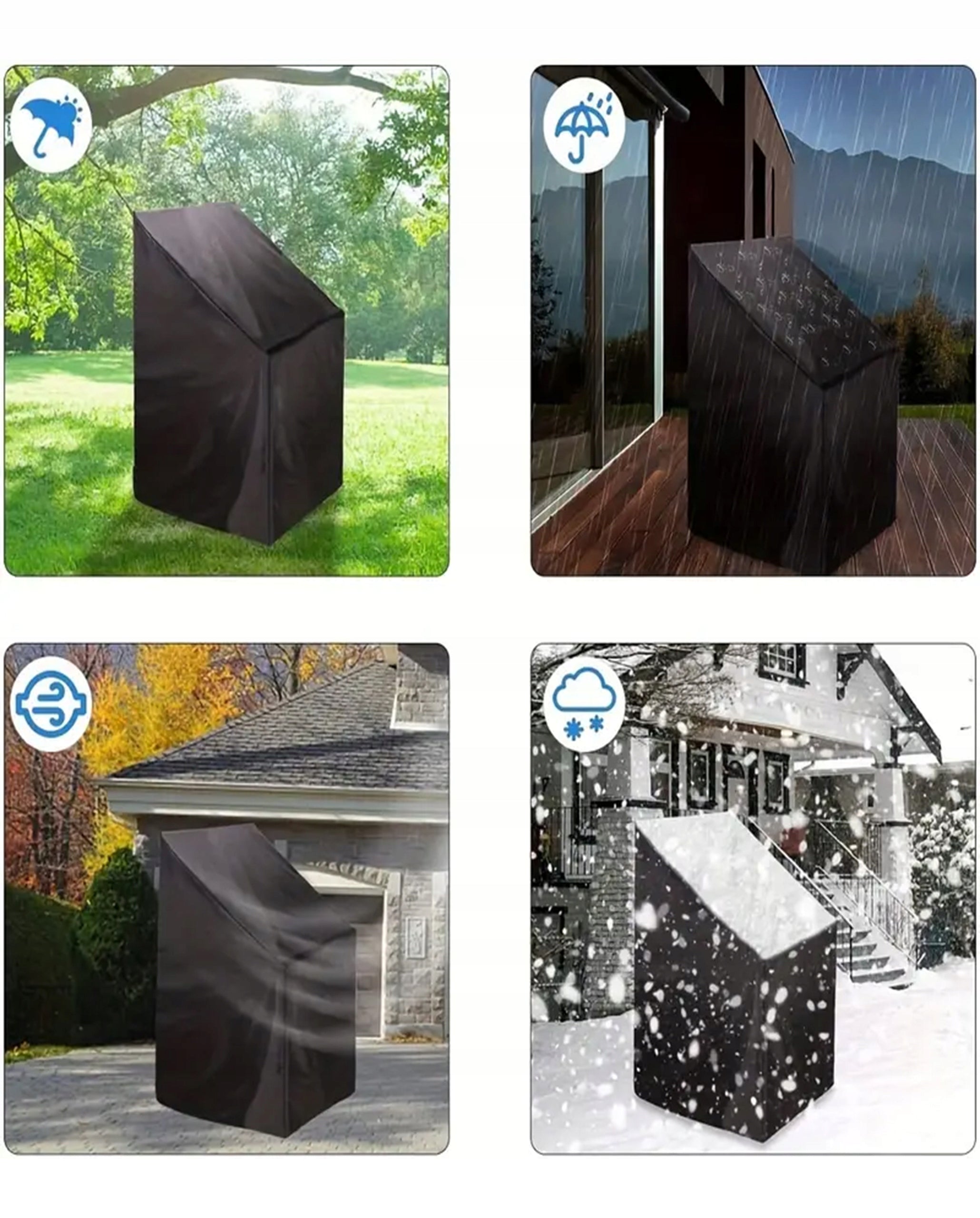 Garden Chair Cover Waterproof Garden 64x64x120 Cover Black Manufacturer no brand