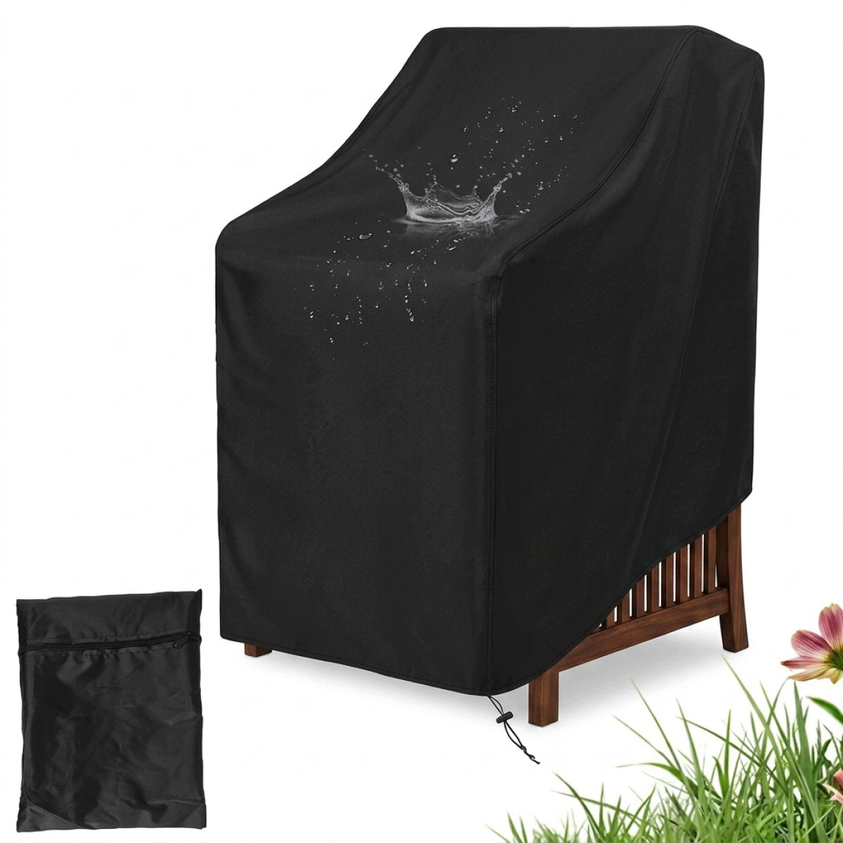 Garden Chair Cover Waterproof Garden Chair Cover 65x65x120 Cover Black