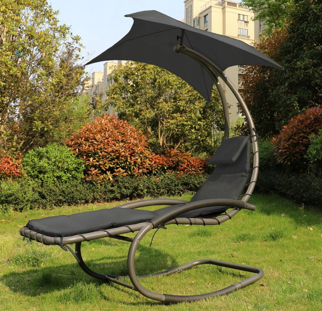 Garden Chair Sun Lounger Rocking Garden Hammock Grey Terrace Garden Packaging status original