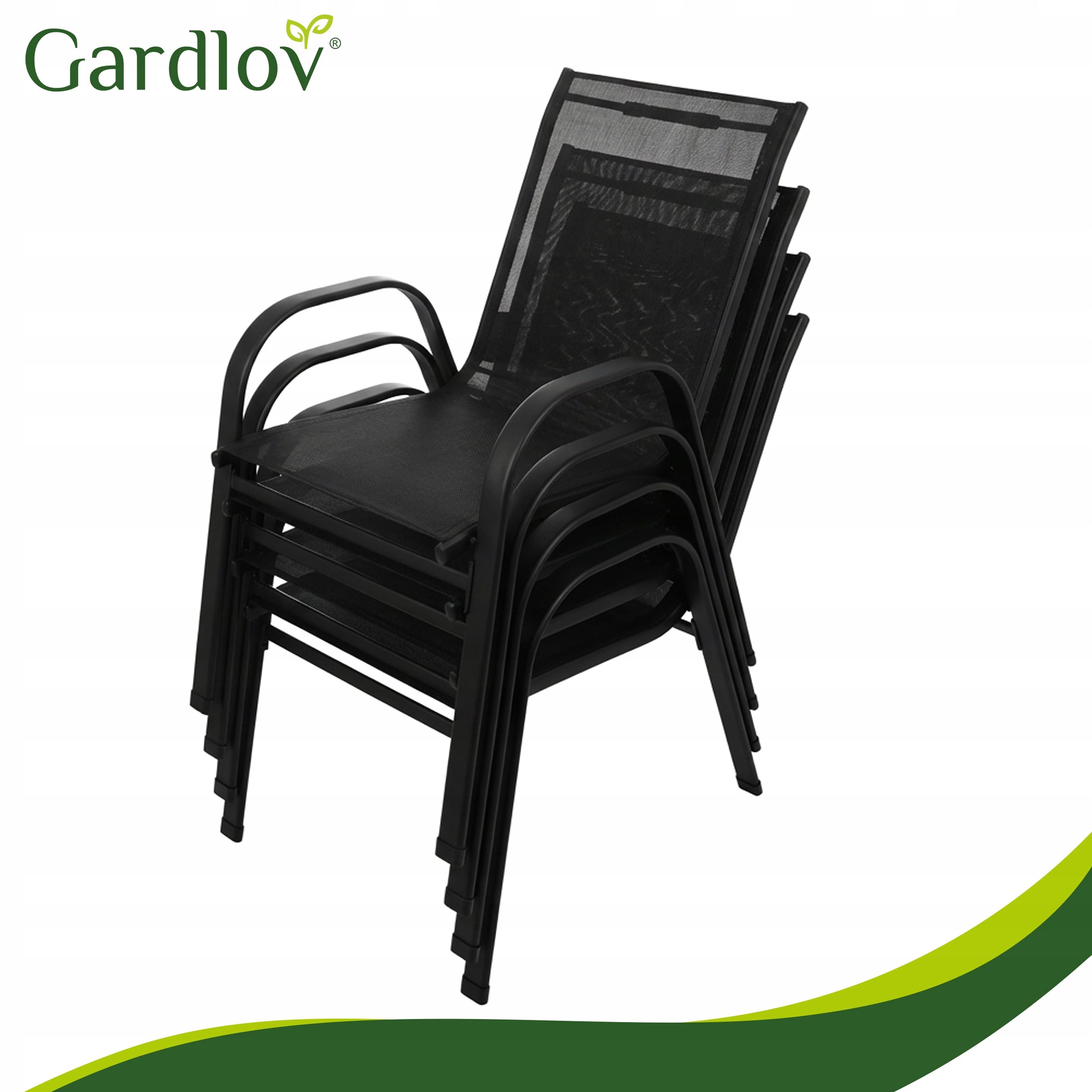 Garden Chairs Set for Terrace Balcony Garden 4 x Metal Chair 150kg Main material metal