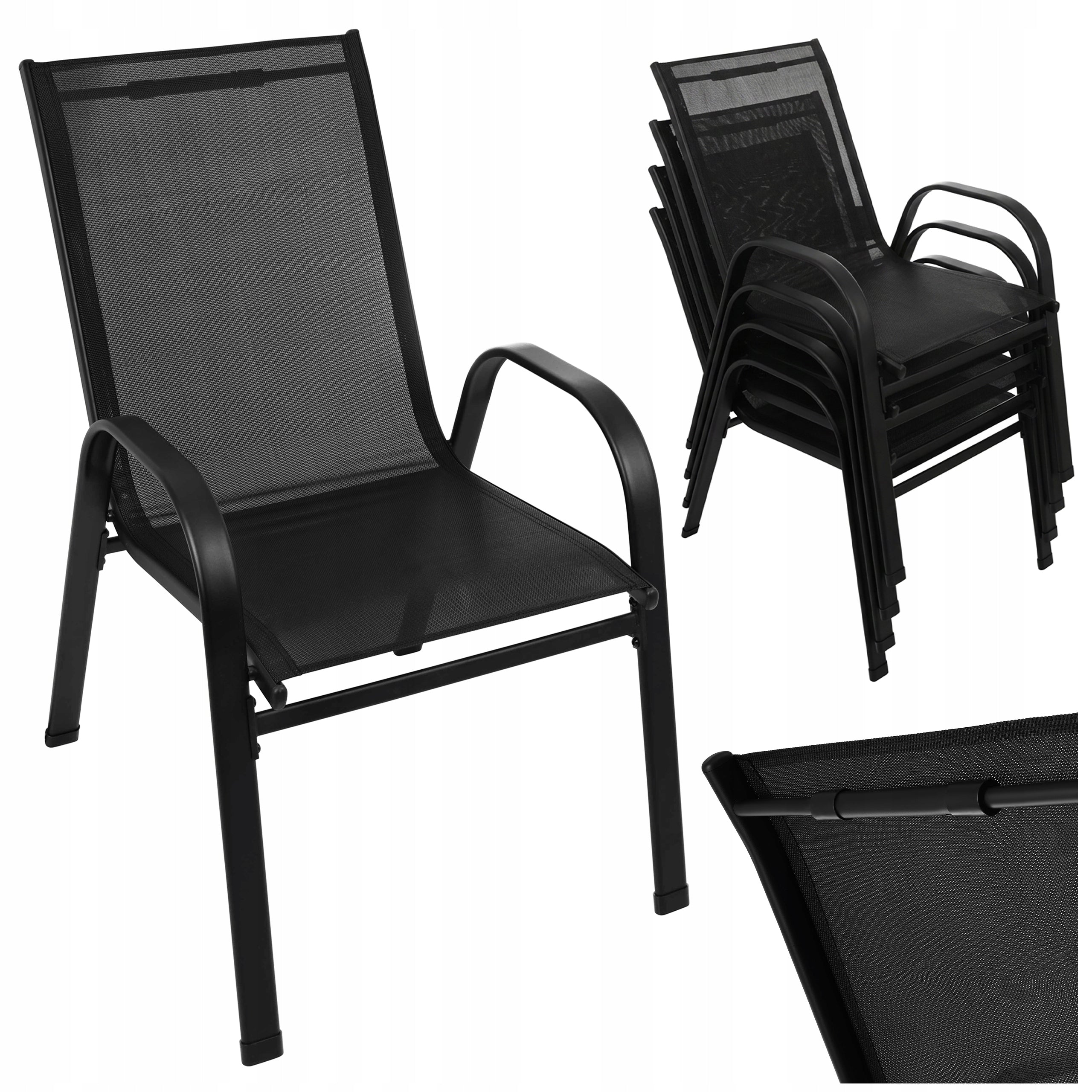 Garden Chairs Set for Terrace Balcony Garden 4 x Metal Chair 150kg