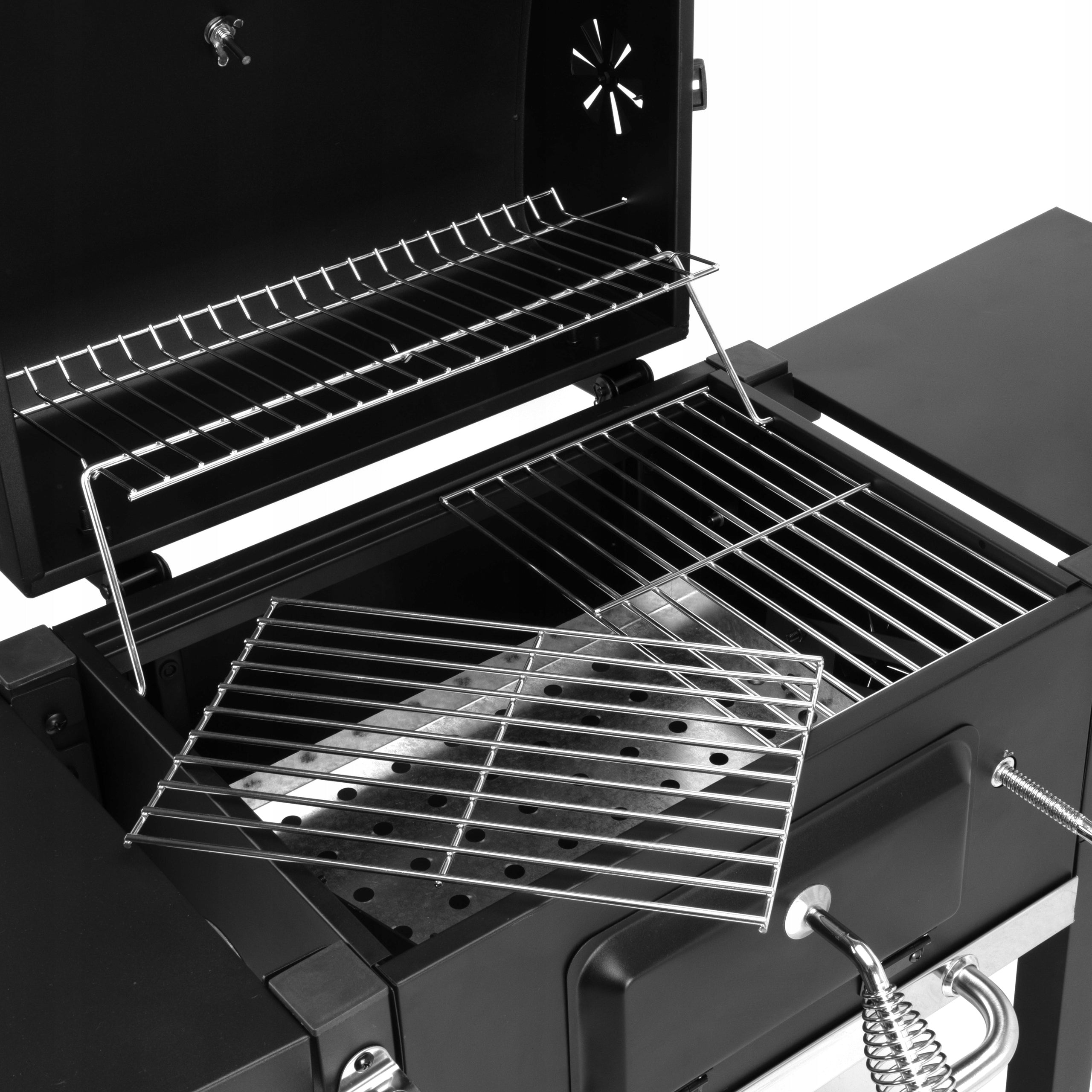 Garden Charcoal Grill with Cover Ashtray Thermometer Burner Adjustment Grill width 118 cm