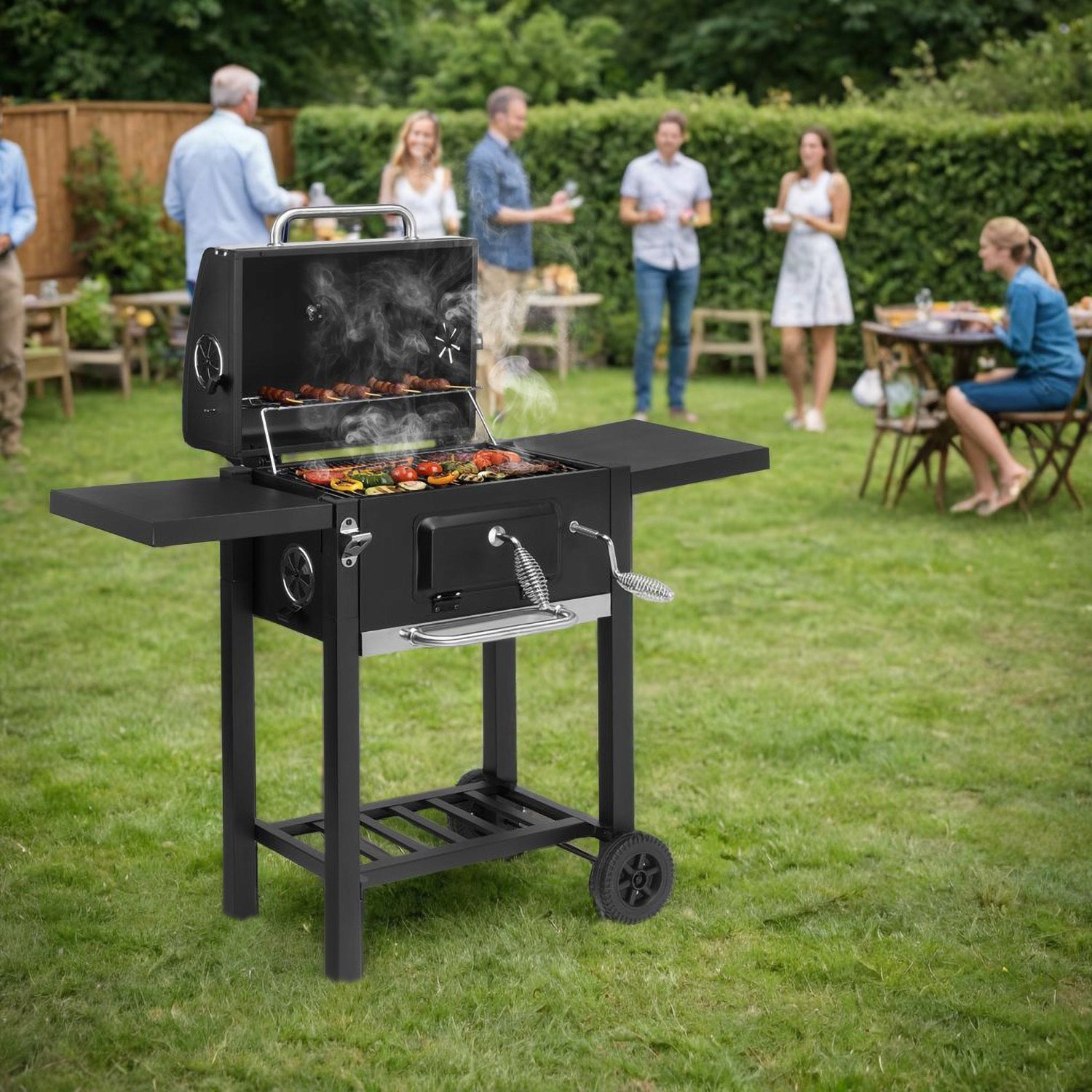 Garden Charcoal Grill with Cover Ashtray Thermometer Burner Adjustment Manufacturer Gockowiak