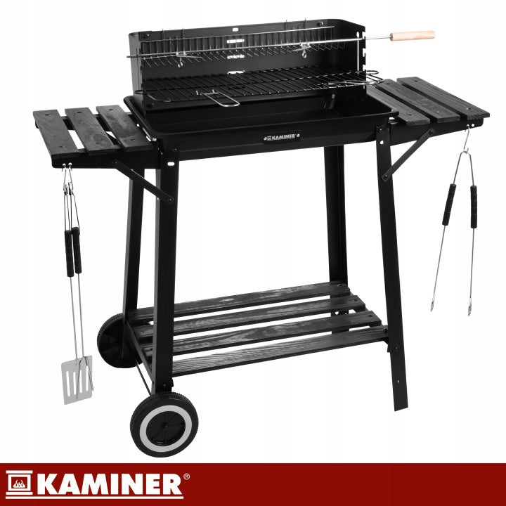 Garden Charcoal Grill with Cover and Corner Portable Stable Grating Shelves Manufacturer code 99902
