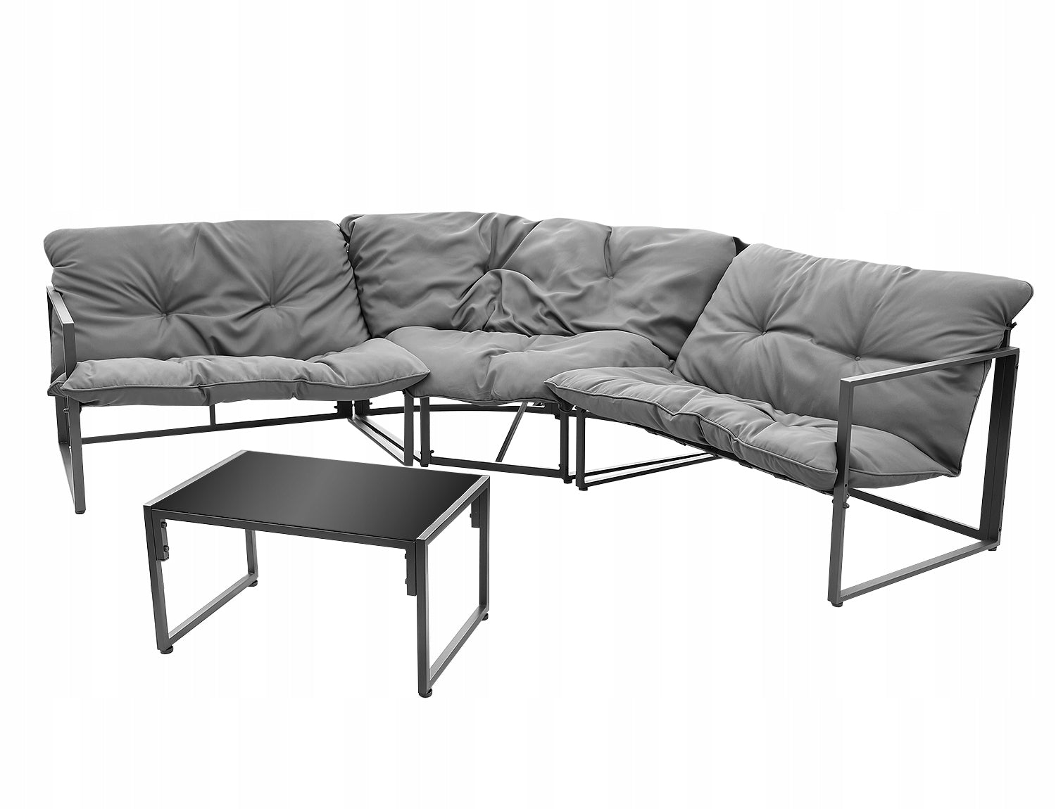 Garden Corner Set Garden Furniture LAZIO Glass Top + Cushions Main material metal