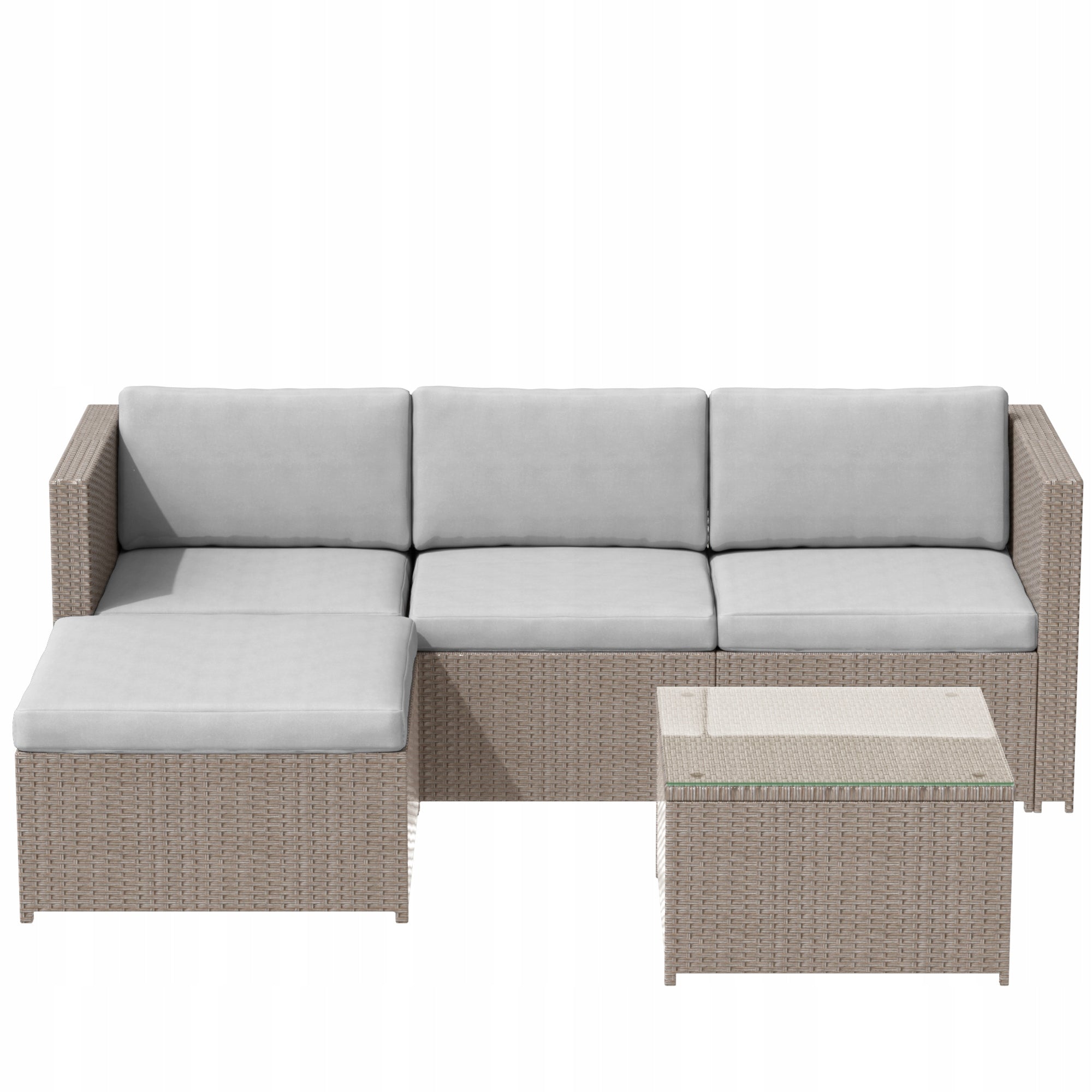 Garden Corner Set Technorattan Modular Set for Terrace 3os Khaki Main material wood