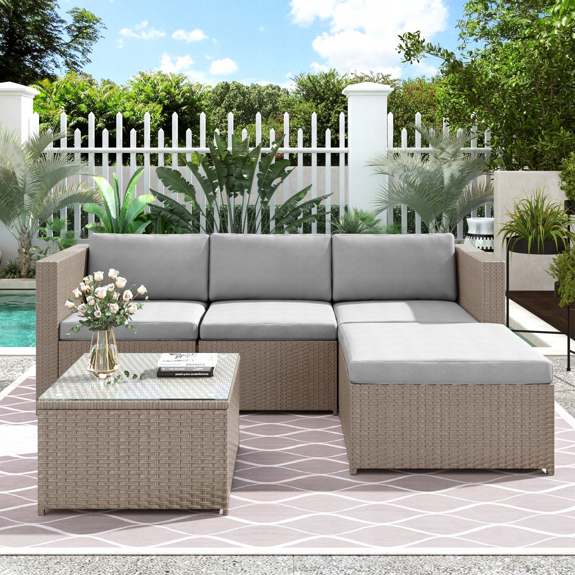 Garden Corner Set Technorattan Modular Set for Terrace 3os Khaki Manufacturer code 6915789545694