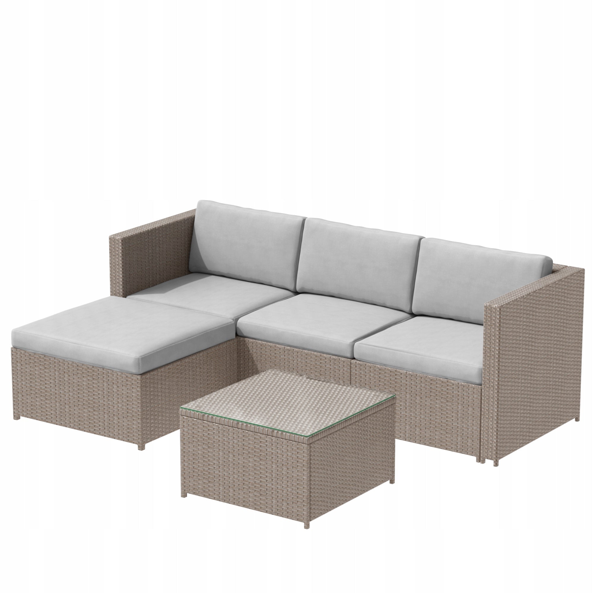 Garden Corner Set Technorattan Modular Set for Terrace 3os Khaki Manufacturer no brand