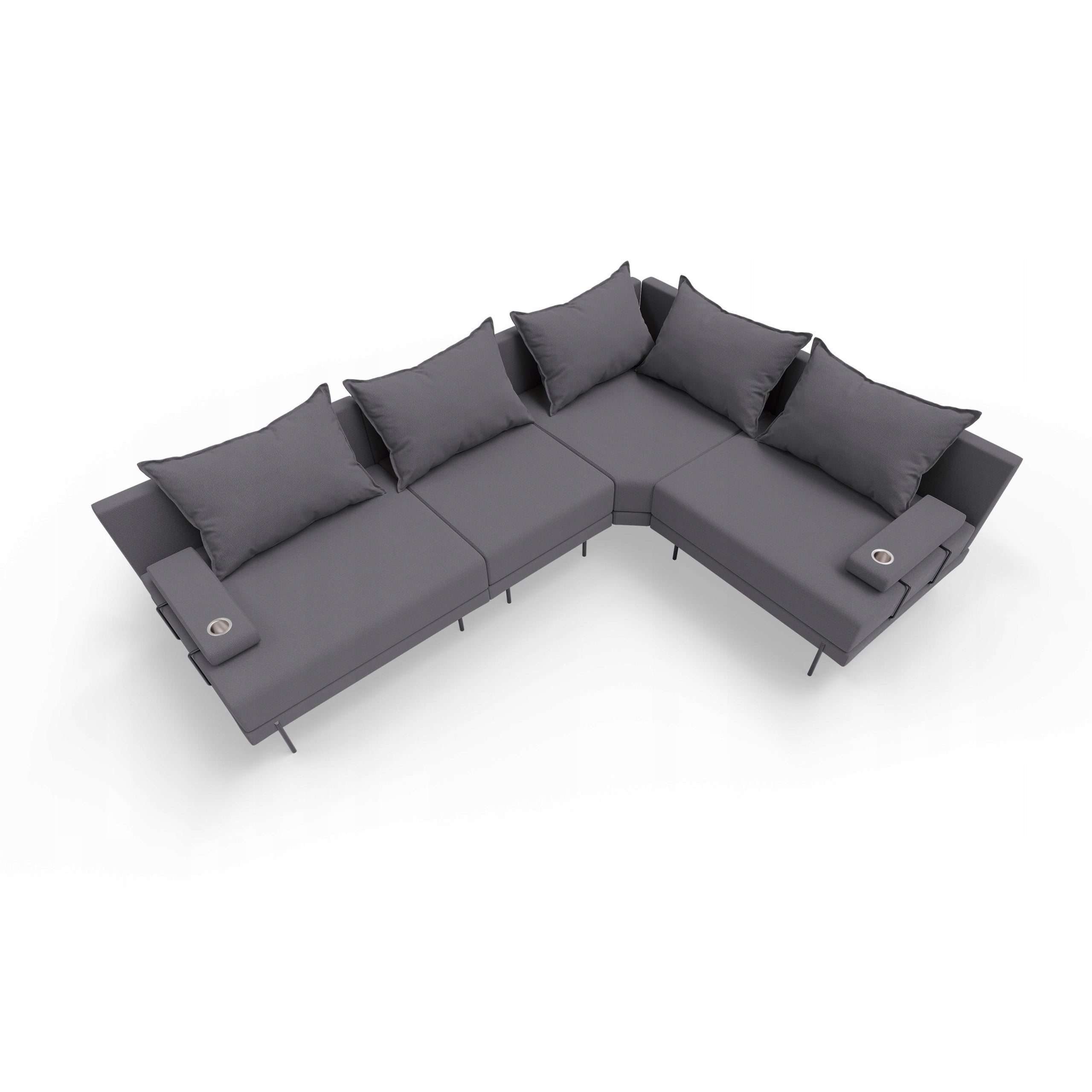 Garden Corner Sofa Bahama M Dark Grey 298 x 222 cm Set Right Line Bahama