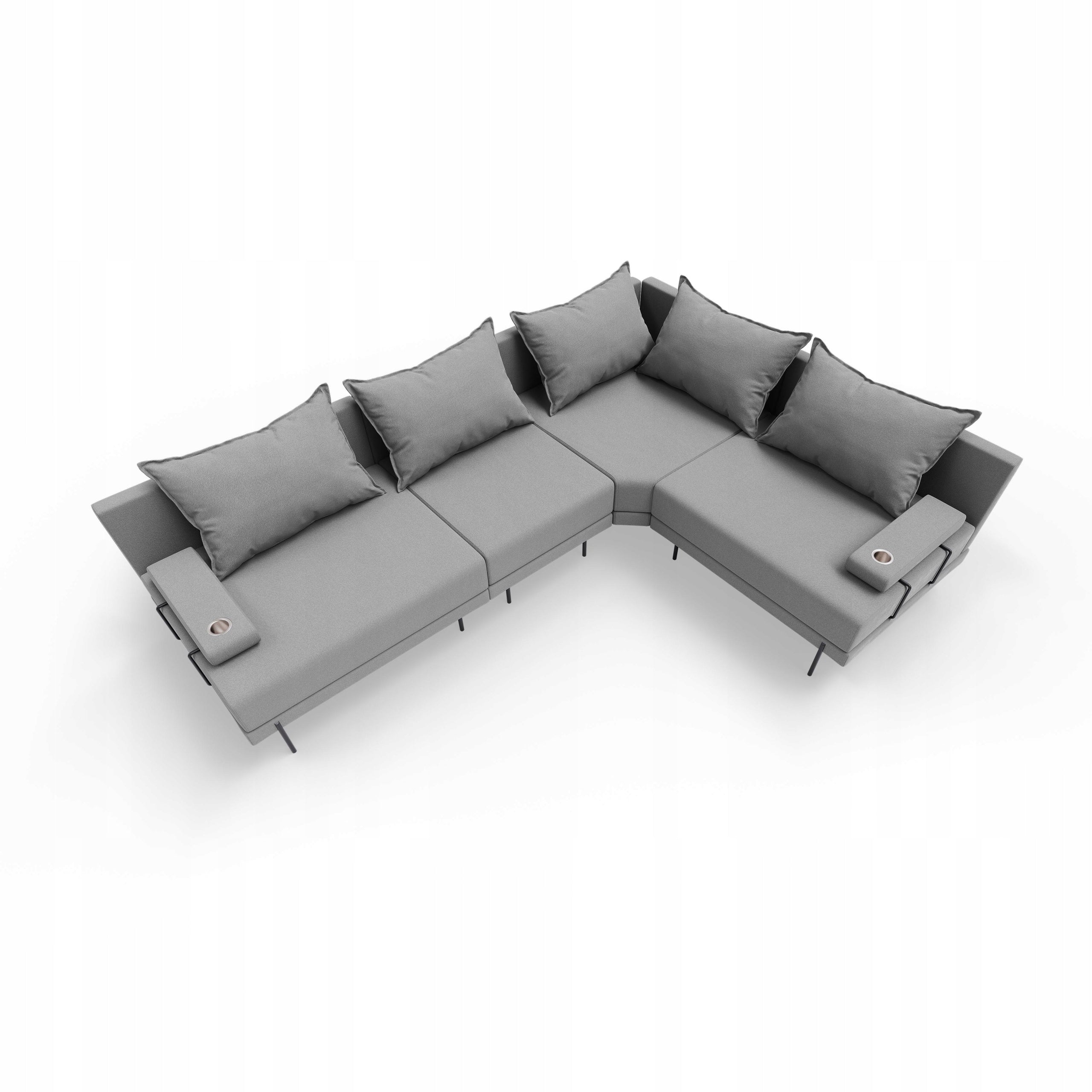 Garden Corner Sofa Bahama M Grey 298 x 222 cm Seating Set Right Color gray