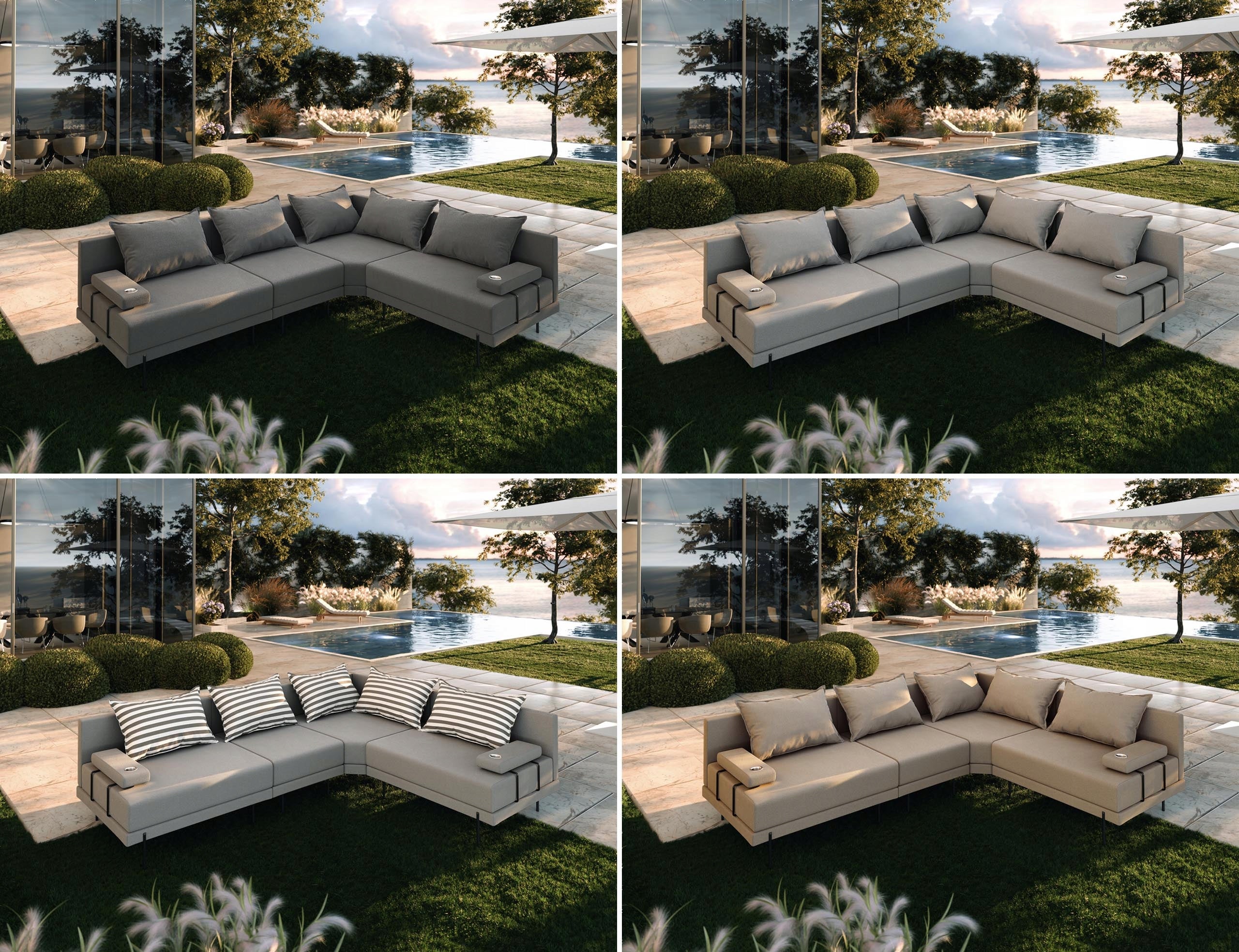 Garden Corner Sofa Bahama M Grey 298 x 222 cm Seating Set Right Number of items in the set 1