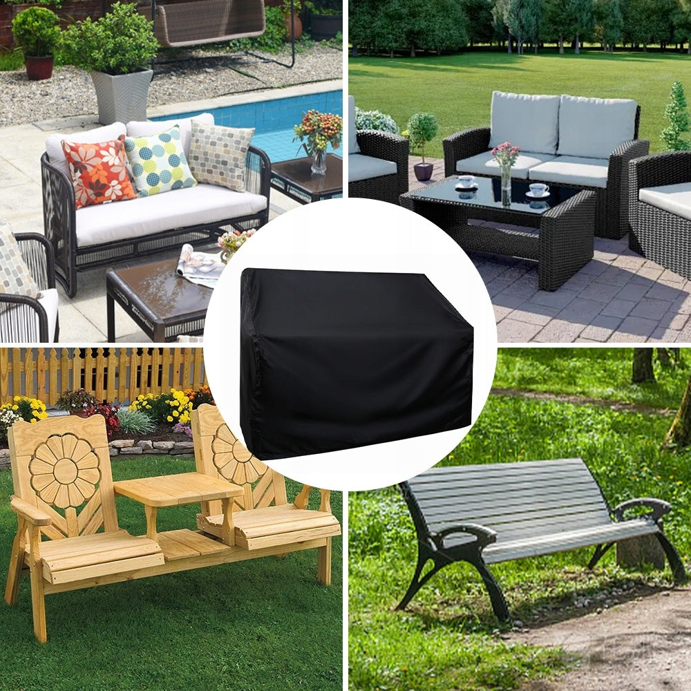 Garden Couch Cover 420D Waterproof Black Length 134 cm