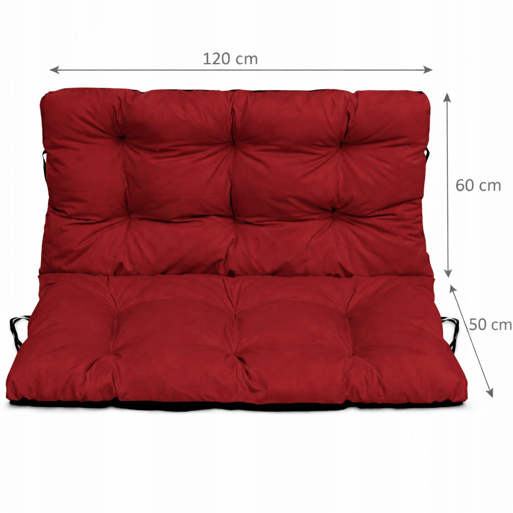 Garden Cushion WATERPROOF Bench Swing Soft 120x60x50 BORDO Packaging status original