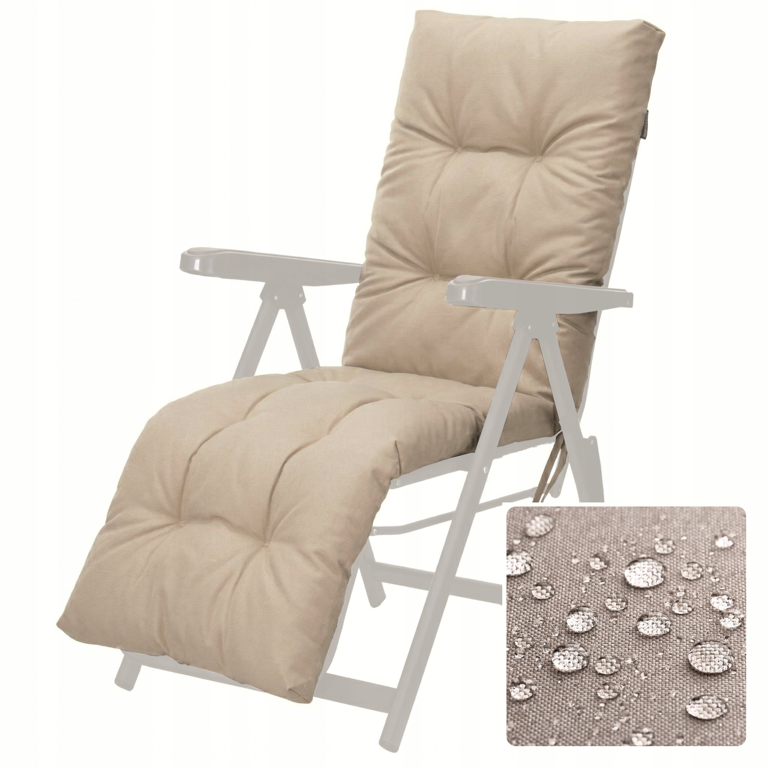 Garden Cushion Waterproof for Sun Lounger with Footrest for Sun Lounger Bench 160 cm