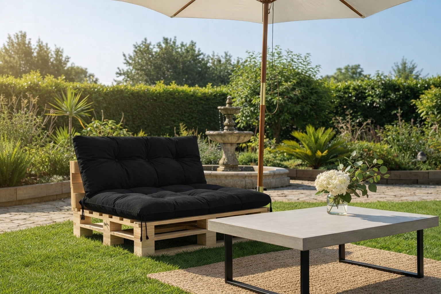 Garden Cushions 120x80x40 for Bench Pallet Swing Waterproof Black Color black