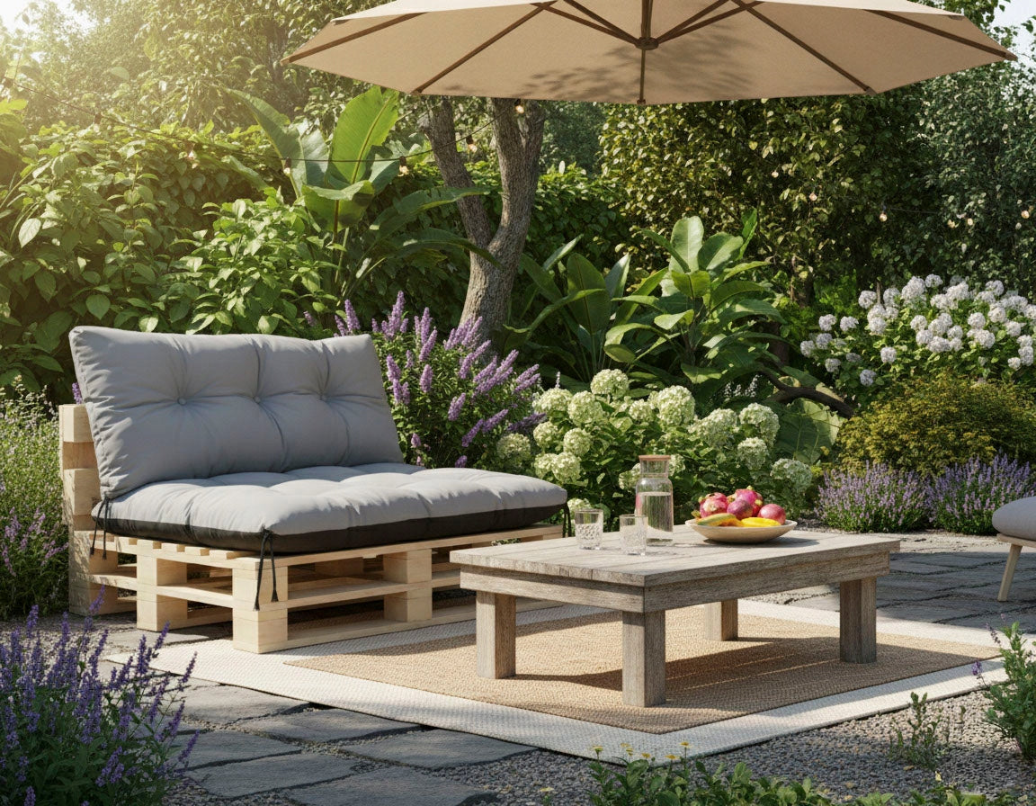 Garden Cushions 120x80x40 for Bench Pallet Swing Waterproof Grey Pillow width 40 cm