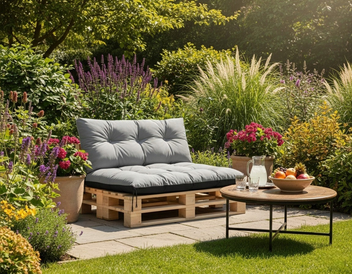 Garden Cushions 120x80x40 for Bench Pallet Swing Waterproof Grey Waterproofness yes