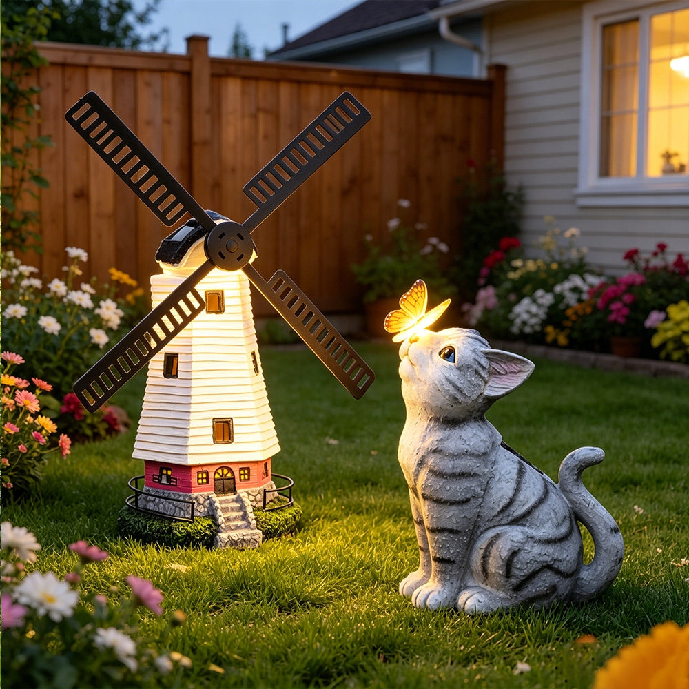 Garden Decoration Light Windmill Solar LED with Rotating Blades Outdoor Manufacturer no brand