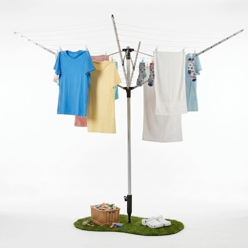Garden Dryer Laundry Underwear 60M Metal Folding With Cover Packaging status original