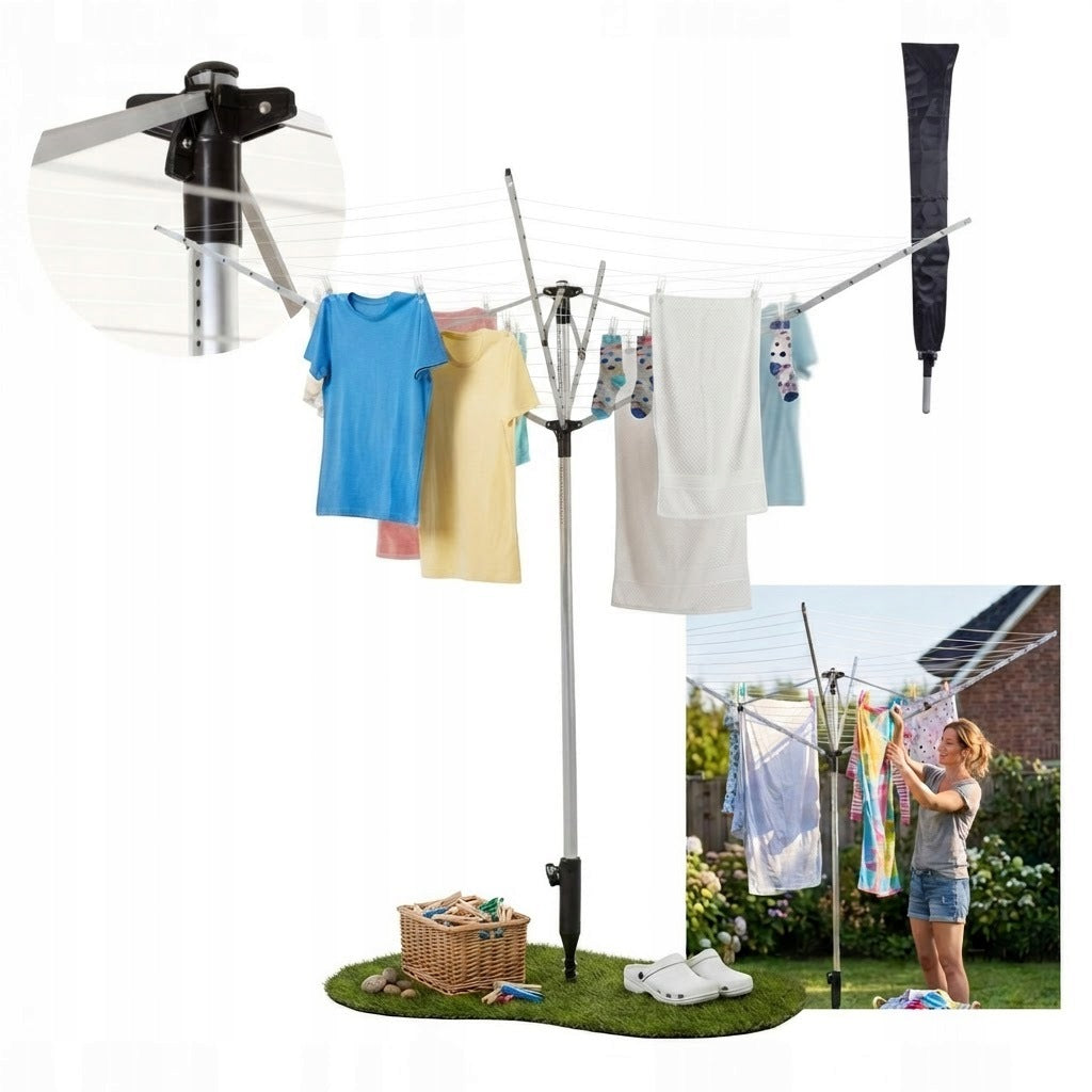 Garden Dryer Laundry Underwear 60M Metal Folding With Cover