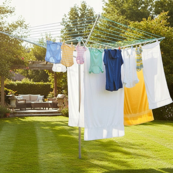 Garden Dryer Rotating 182cm with Anchor and Laundry Cover Underwear Unfolded width 156 cm
