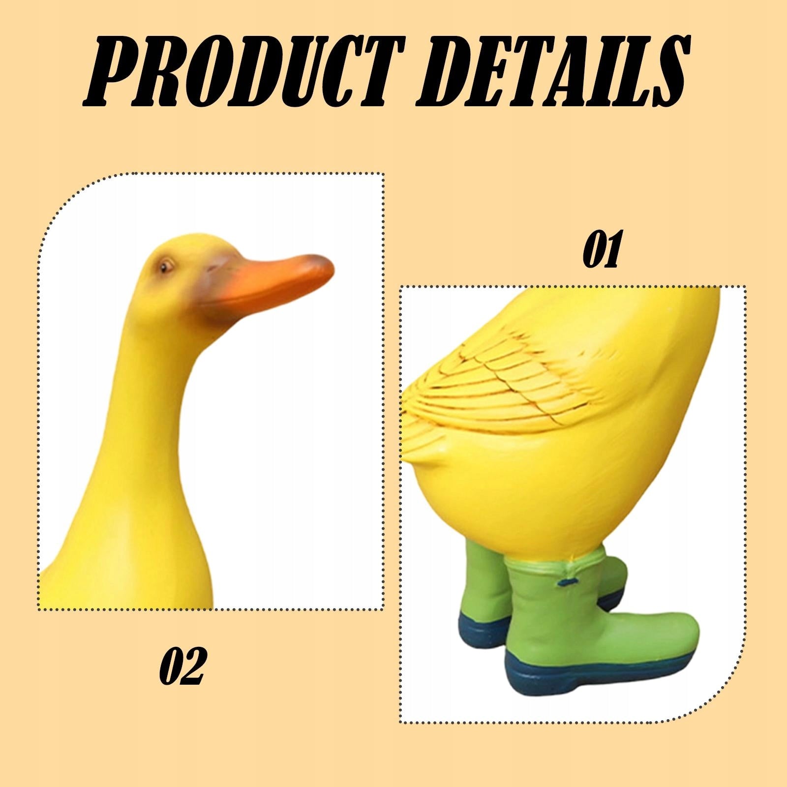 Garden Duck Statue Landscape Decor Outdoor Decor for Garden Backyard Yellow Packaging status original