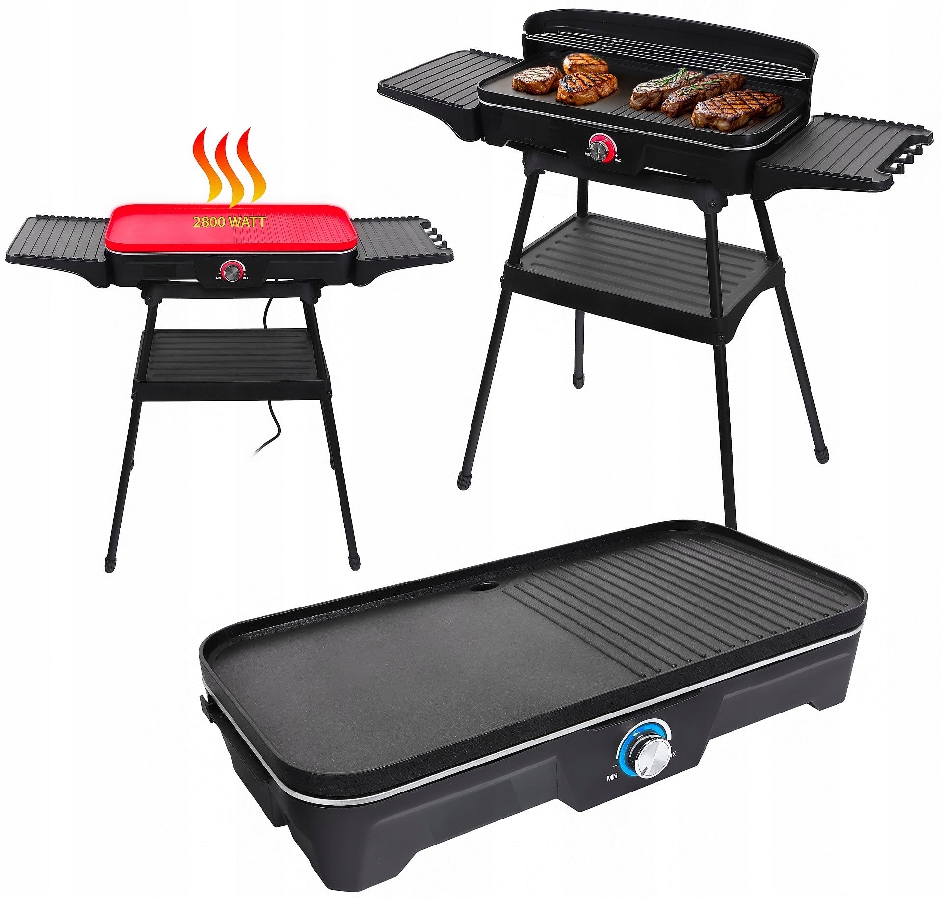 Garden Electric Grill Large 5in1 Standing Table Folding Smokeless IDEAL Model IDEAL IK1703