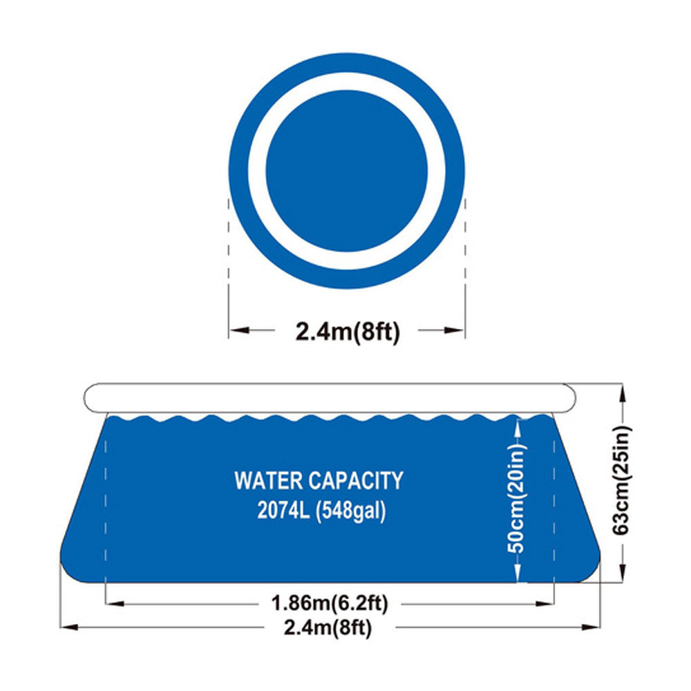Garden Expansion Pool 240x63cm 2074l PVC Inflatable Flange Avenli Manufacturer code 6920388660105