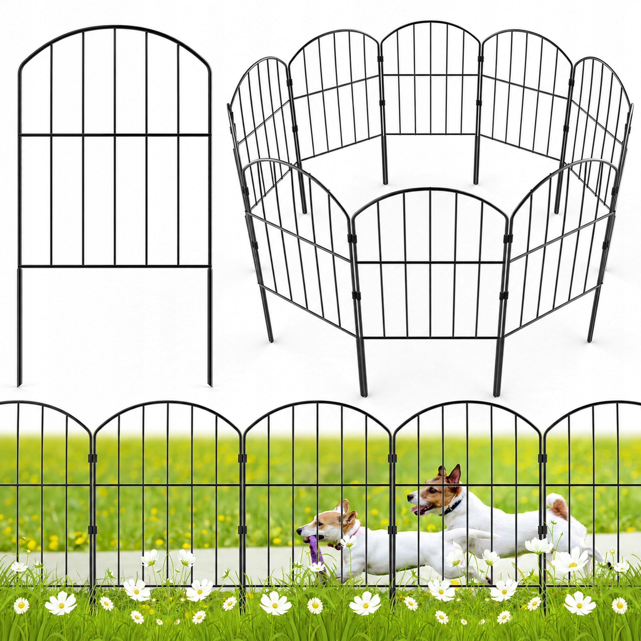 Garden Fence Metal Lawn Fence Beds 10 Pcs Set 3,4m