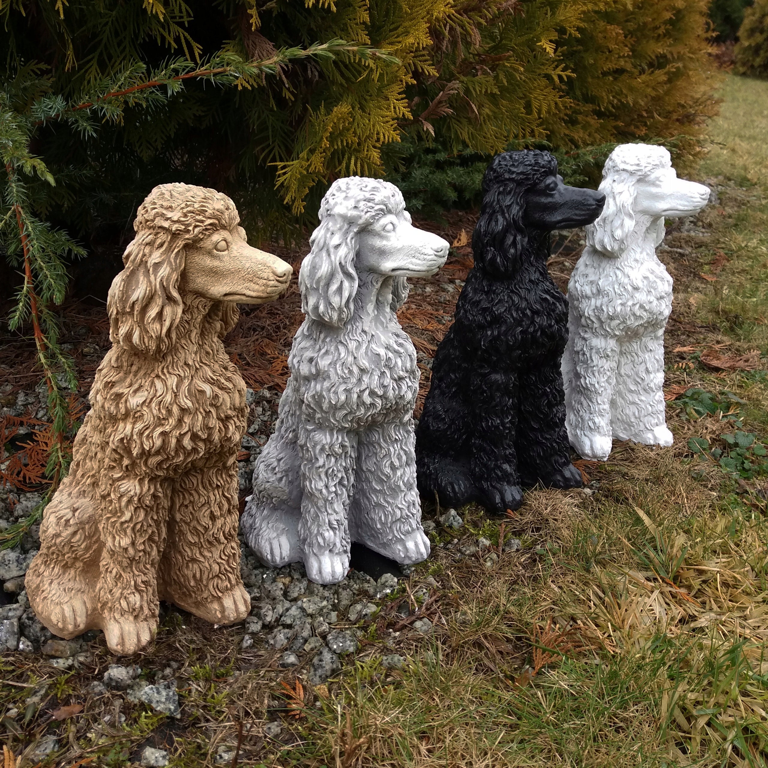 Garden Figures Concrete Dog Ornaments Decorations Poodle for Dog Tombstone Manufacturer ART-BET