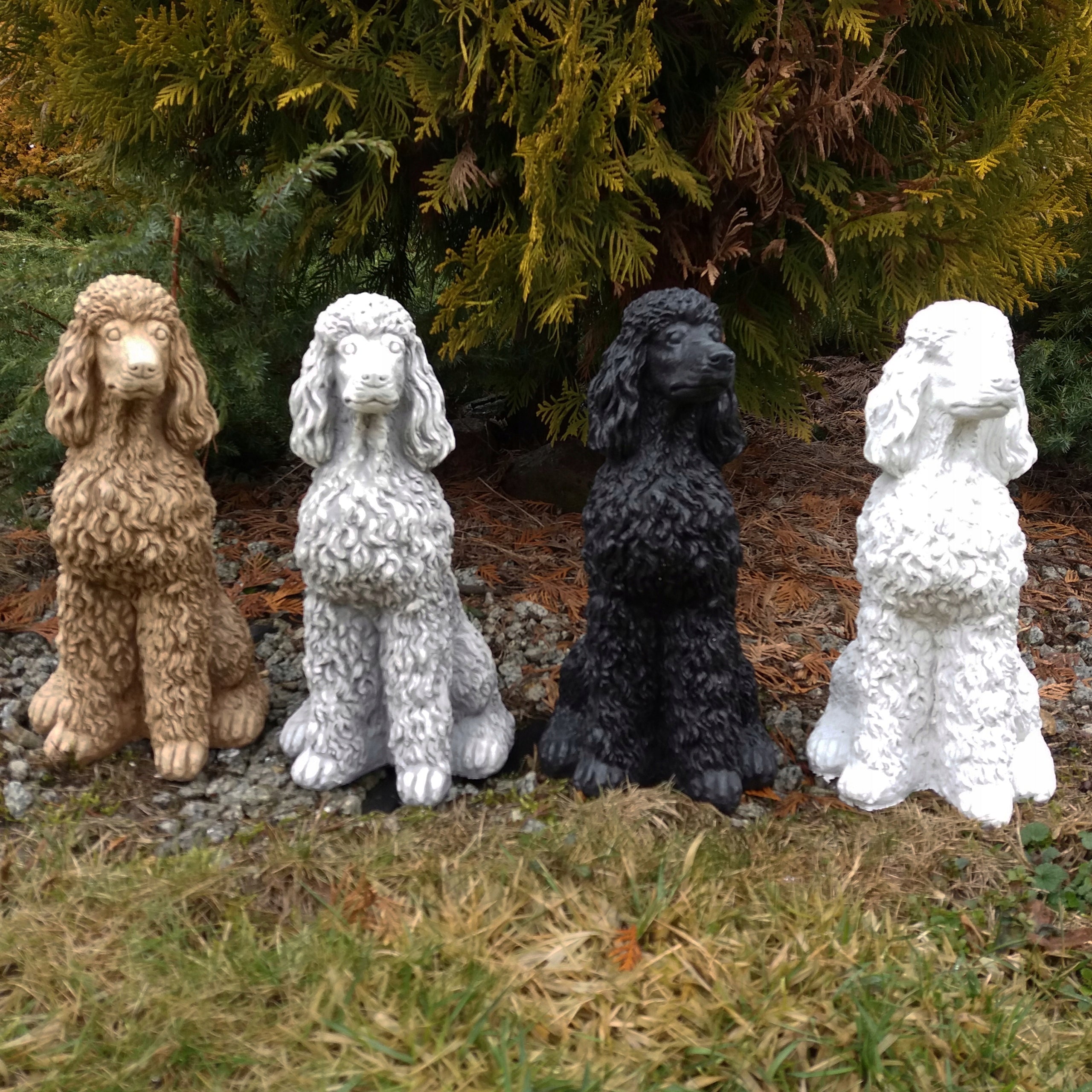 Garden Figures Concrete Dog Ornaments Decorations Poodle for Dog Tombstone Manufacturer code Z-014