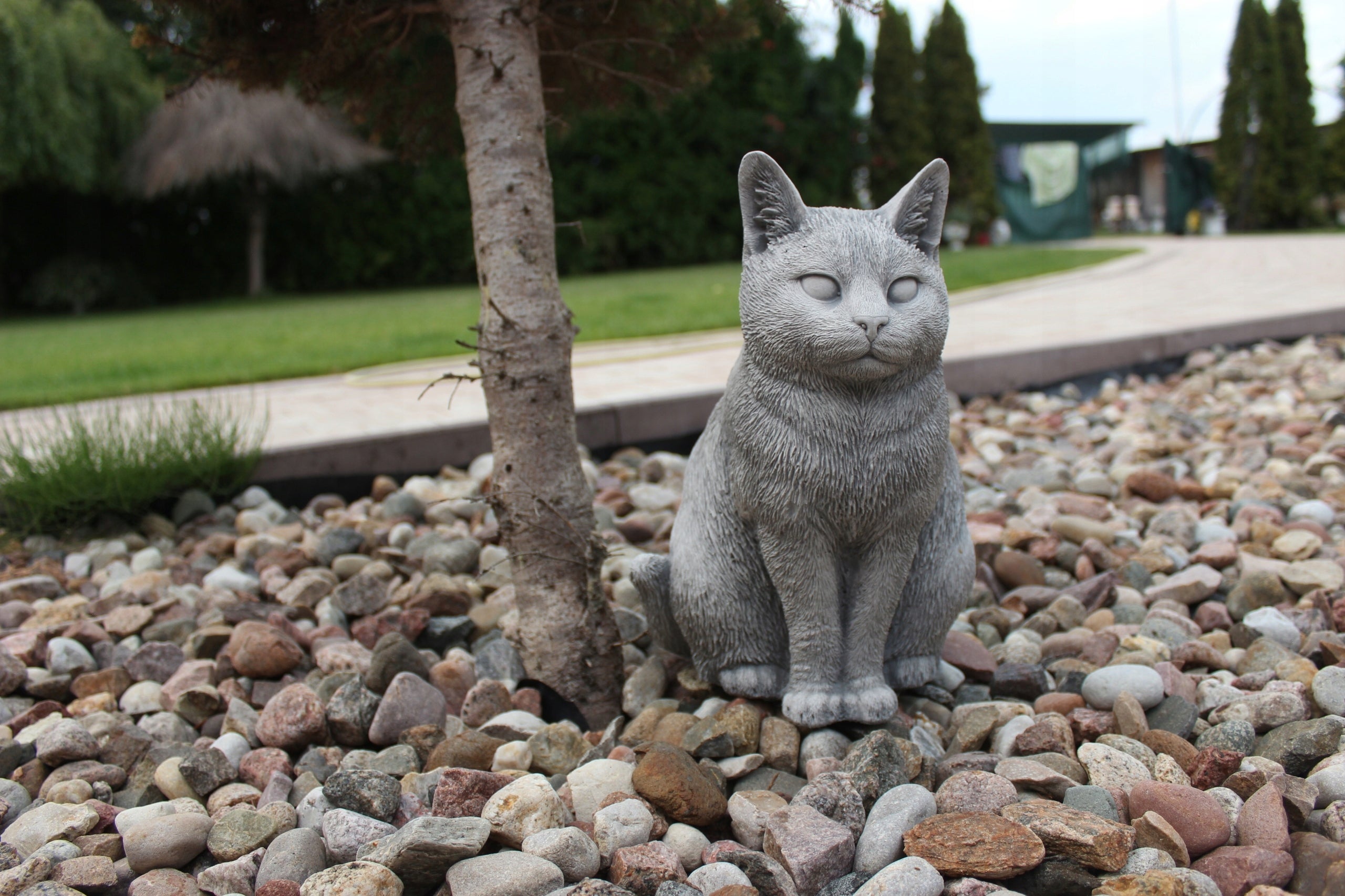 Garden Figures Concrete Kitten Cat Decoration Sculpture Tombstone