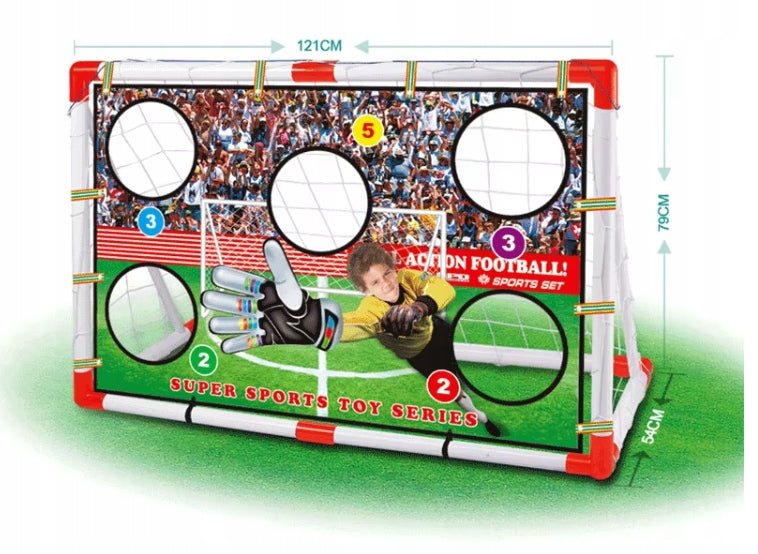 Garden Football Goal + Shot Accuracy Mat Set – Ball Pump Kid's age 3＋ years