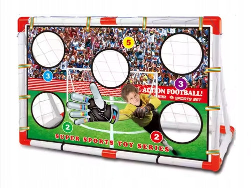 Garden Football Goal + Shot Accuracy Mat Set – Ball Pump