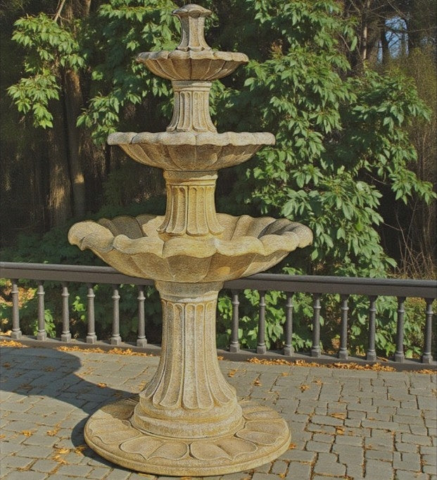 Garden Fountain Zaragoza 205cm Conglomerate Garden Figure White Cement Product height 205 cm
