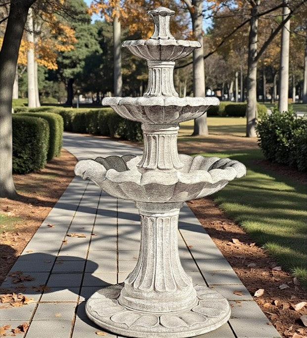 Garden Fountain Zaragoza 205cm Conglomerate Garden Figure White Cement Type fountain (pump)