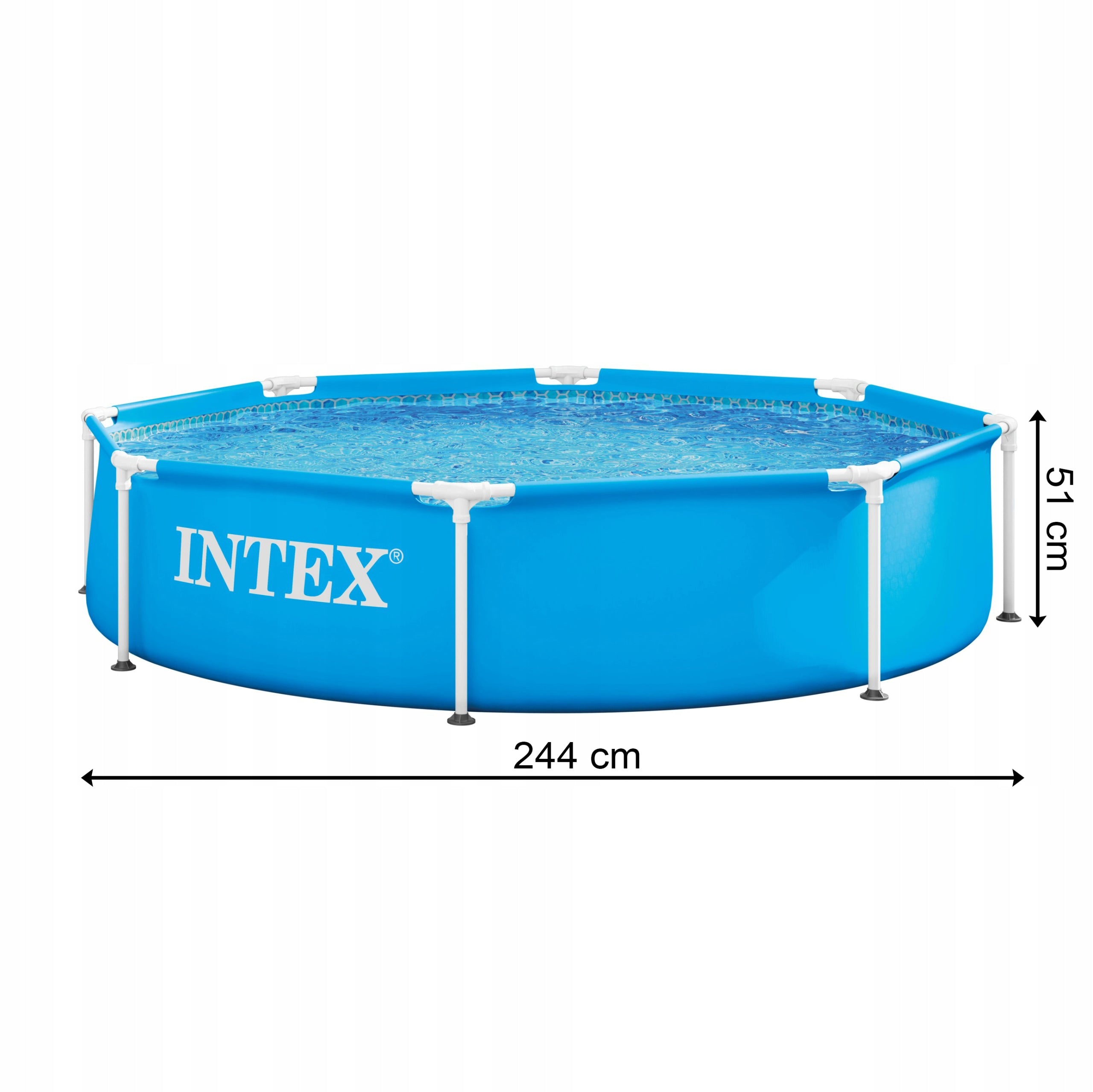 Garden Framed Pool Round 244 x 51 cm 1828L Metal Frime INTEX 28205 Series Metal Frame